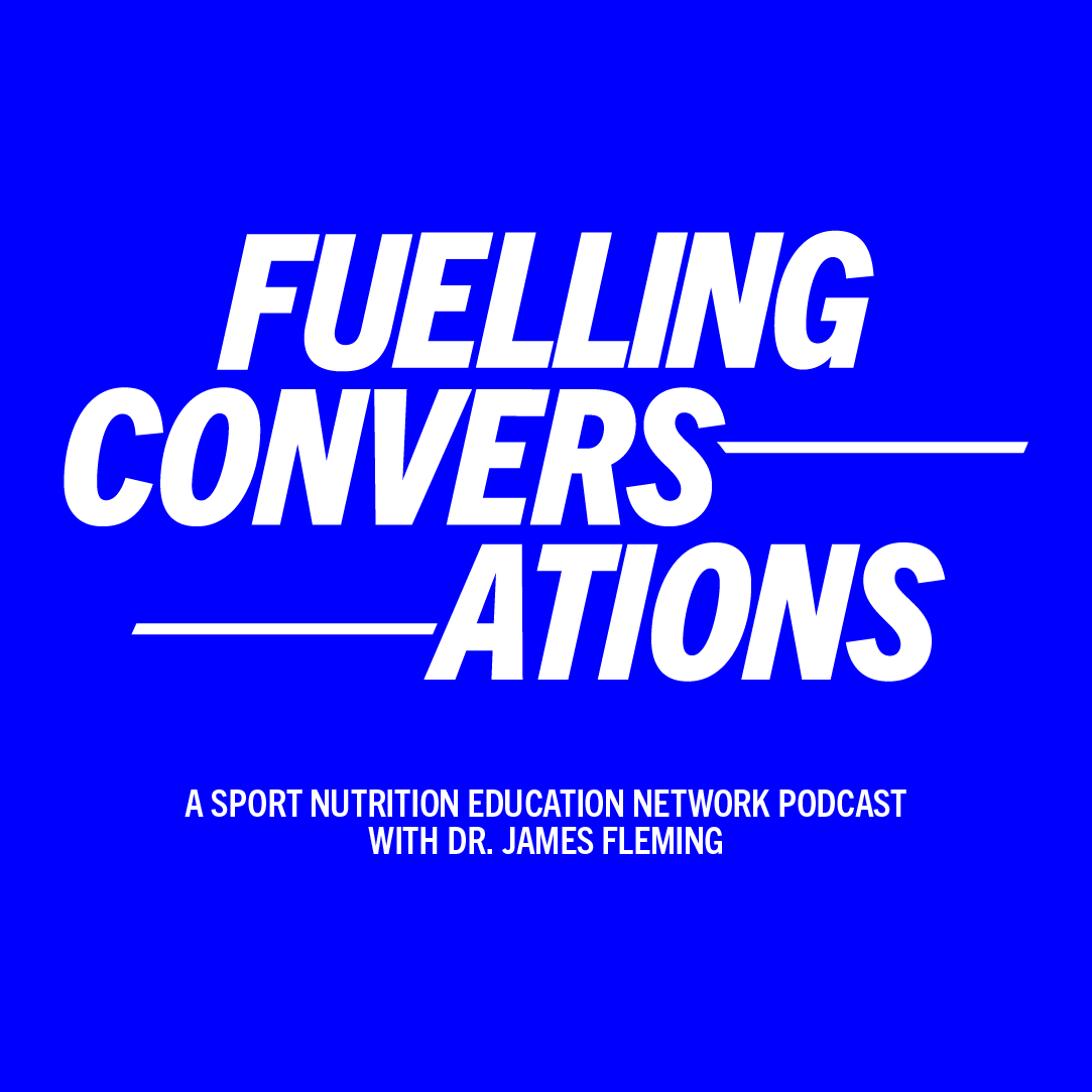 Fuelling Conversations Podcast Logo White on Blue